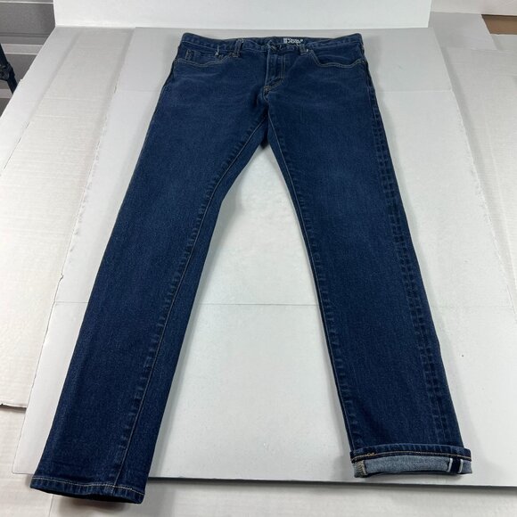 Uniqlo Jeans Men's 34x29* Skinny Selvedge Dark Blue Faded Stretch Denim Tag 34 - Picture 1 of 16